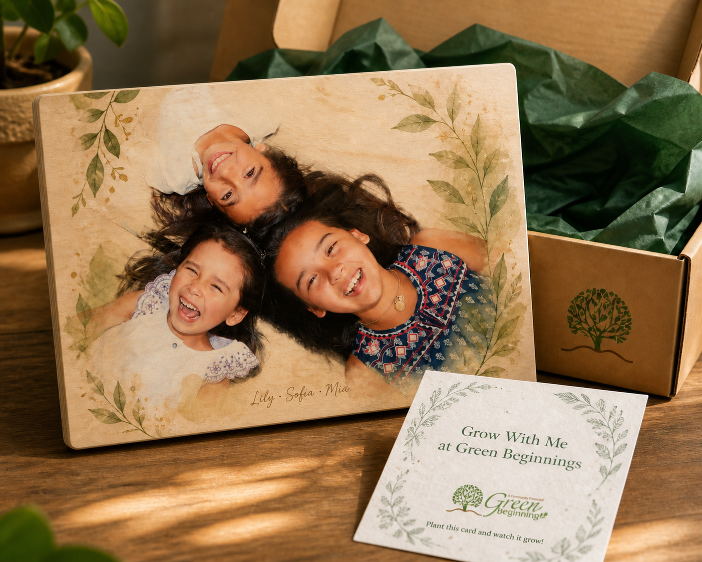 8 x 10 Grow With Me gallery portrait package in a kraft box